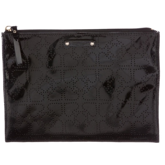 *NWT* Kate spade metro spade black leather clutch